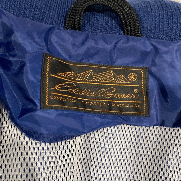 Vintage Eddie Bauer Jacket Mens Size XL Blue Full Zip Waterproof Windbreaker - Picture 3 of 7